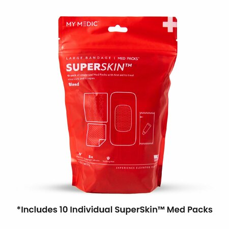 MY MEDIC SuperSkin Large Bandage, 10PK MM-SPL-MD-PK-AC-2X4-SSB-10PK